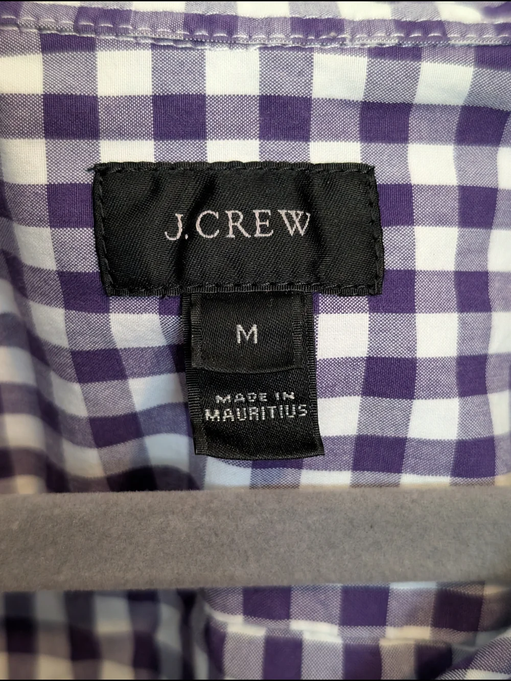 Preppy Cotton Purple & White Gingham Button-Down Shirt J. Crew Classic Fit